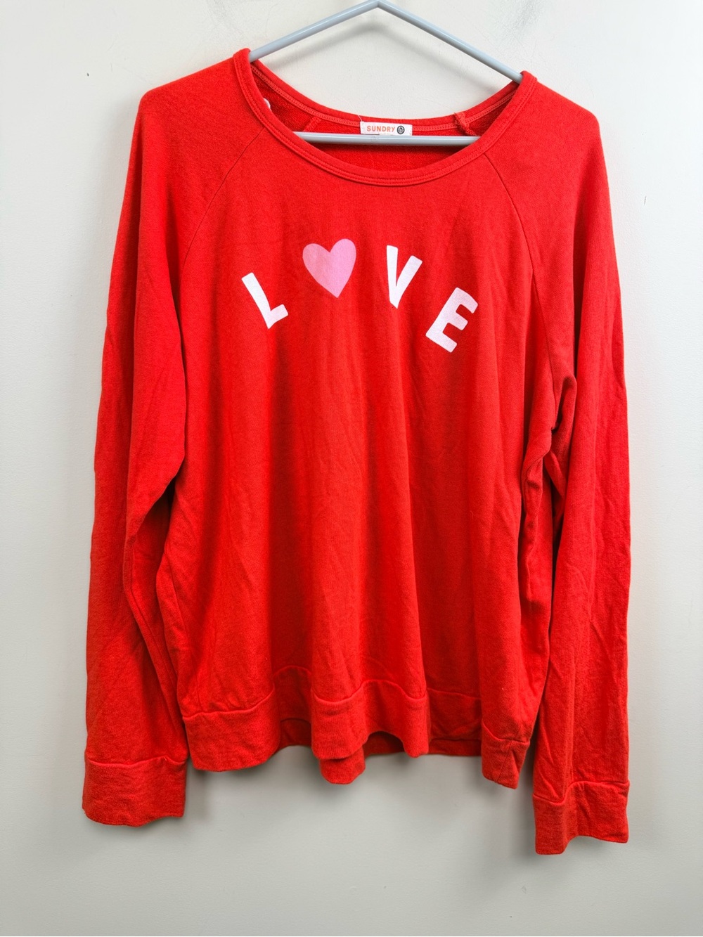 Sundry x revolve love crew neck pull over Euc